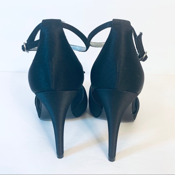 Audrey Brook | Estella Black Satin Peep To… - Picture 9 of 14